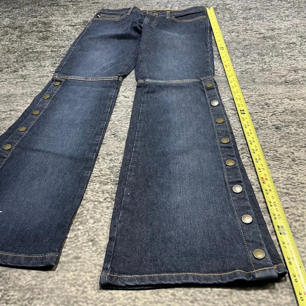 Polo Jeans Co. Womens 6 (30x32) Blue Stretch Bootcut W/ Snaps Western Low Rise - Picture 10 of 16